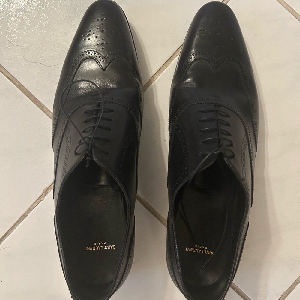 SAINT LAURENT - MENS EU 47 WINGTIP DRESS SHOES